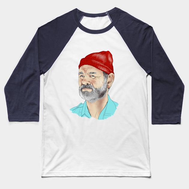 Steve Zissou Baseball T-Shirt by ryanbudgie